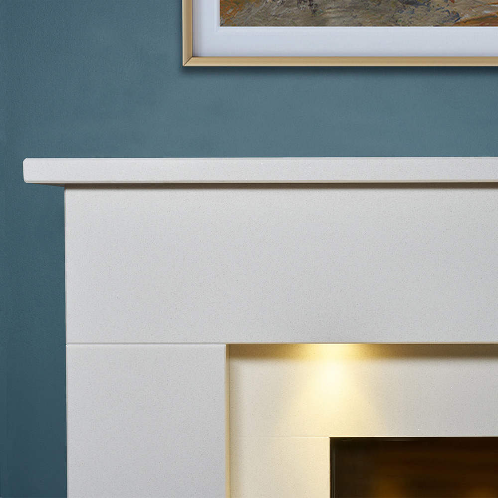 Acantha Minnesota White Marble Electric Fireplace Suite 50 inch Image 6