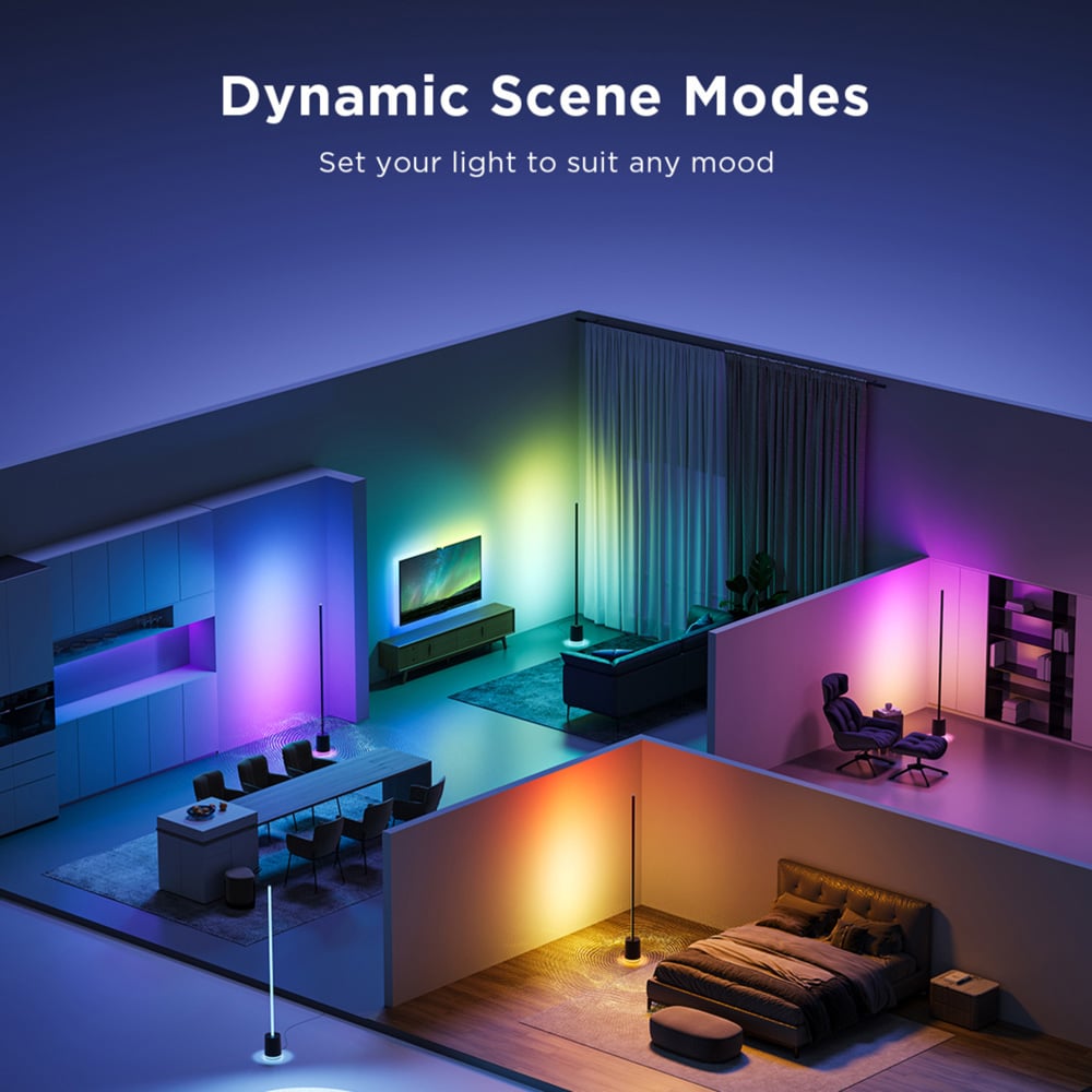 Govee Pro RGBICWW LED Smart Black Floor Lamp with Speaker Image 7