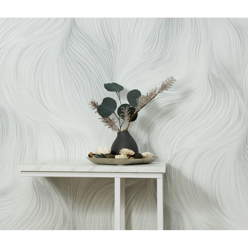 Erismann Waves of Light Grey Vinyl Wallpaper Image 6