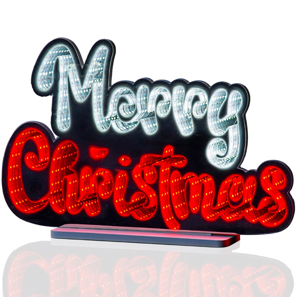 The Christmas Workshop 320 Multicolour LED Merry Christmas Double Sided Infinity Light 1.3ft Image 2