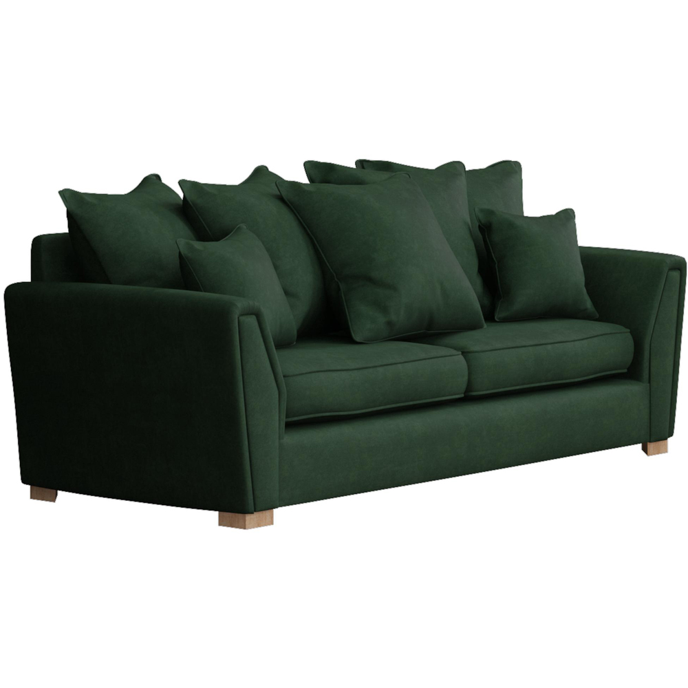 Wendleberry 5 Seater Forest Green Plush Velvet Scatter Back Sofa Set Image 3