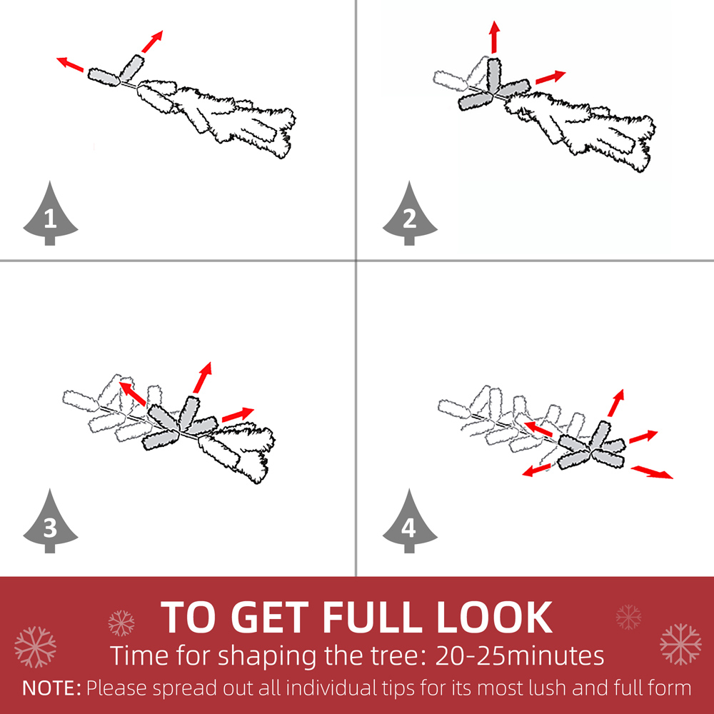 Everglow Green Snow Flocked Artificial Christmas Tree with Steel Base 5ft Image 5