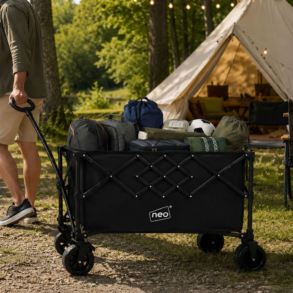 Neo Direct 300L Black Heavy Duty Folding Garden Trolley Cart Image 2