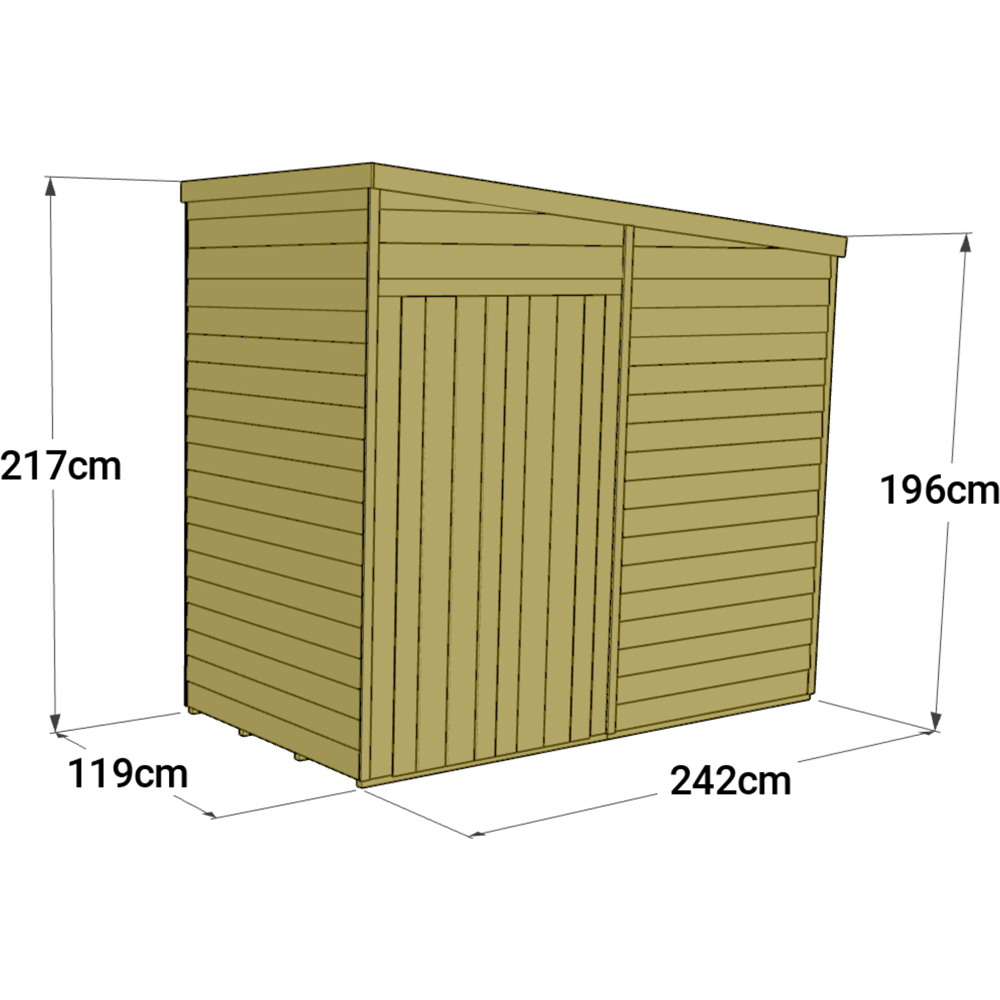 StoreMore 4 x 8ft Double Door Tongue and Groove Pent Shed Image 4