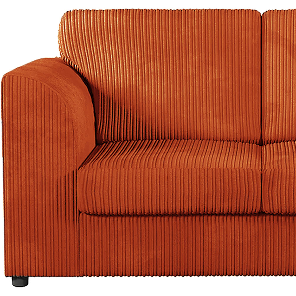 Luxor 6 Seater Orange Jumbo Cord Full Back Sofa Suite Image 4