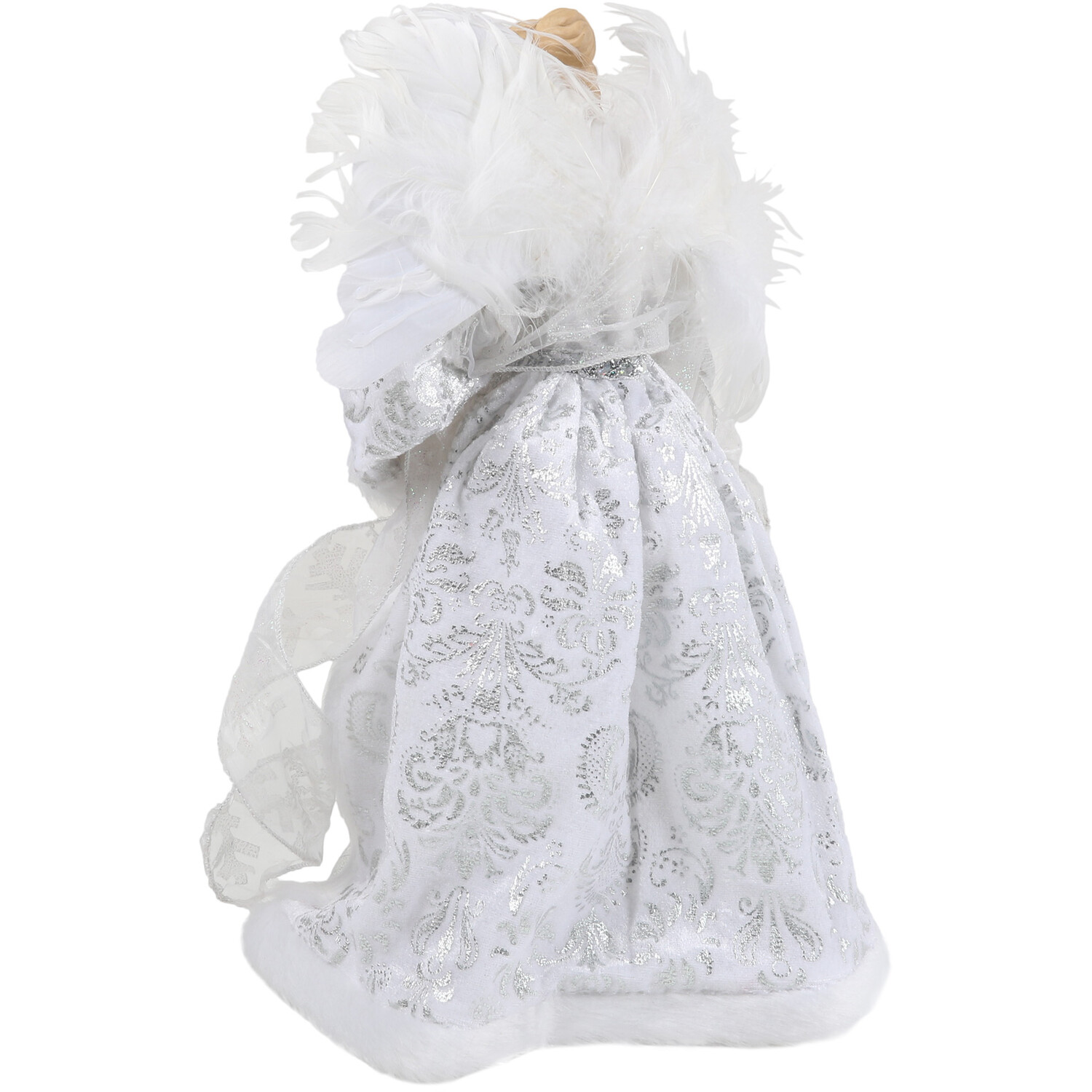 White and Silver Angel With LED Wings - White Image 2