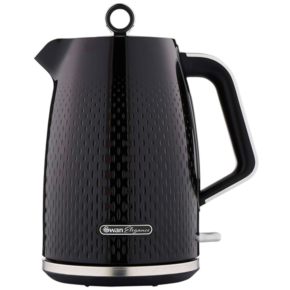 Swan Elegance EEJB274 Black Textured 4 Slice Toaster and 1.7L Kettle Set Image 2