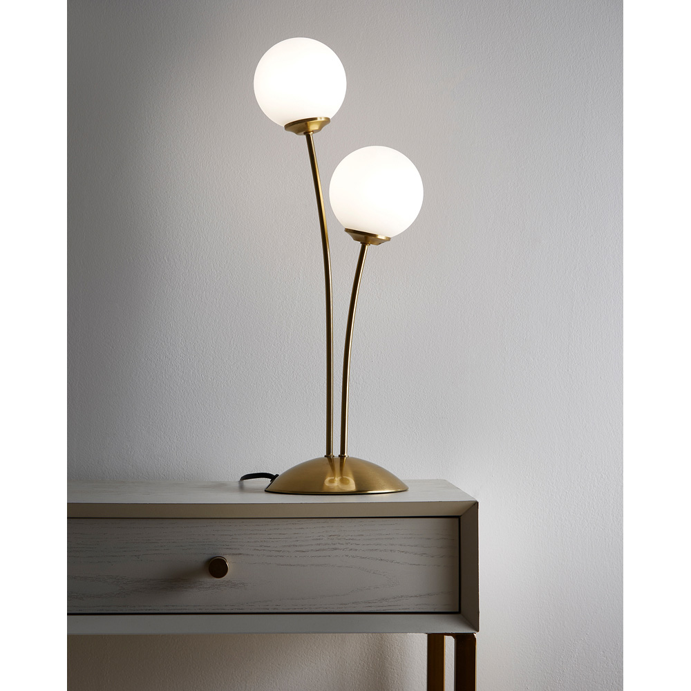 Kliving Mabel 2 Way Satin Brass Table Lamp Image 3