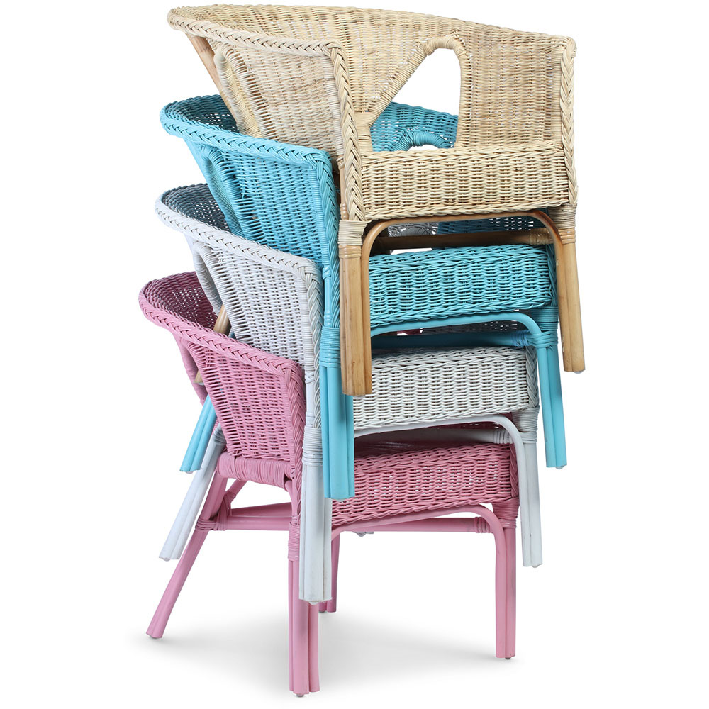 Desser White Wicker Adults Loom Chair Image 3