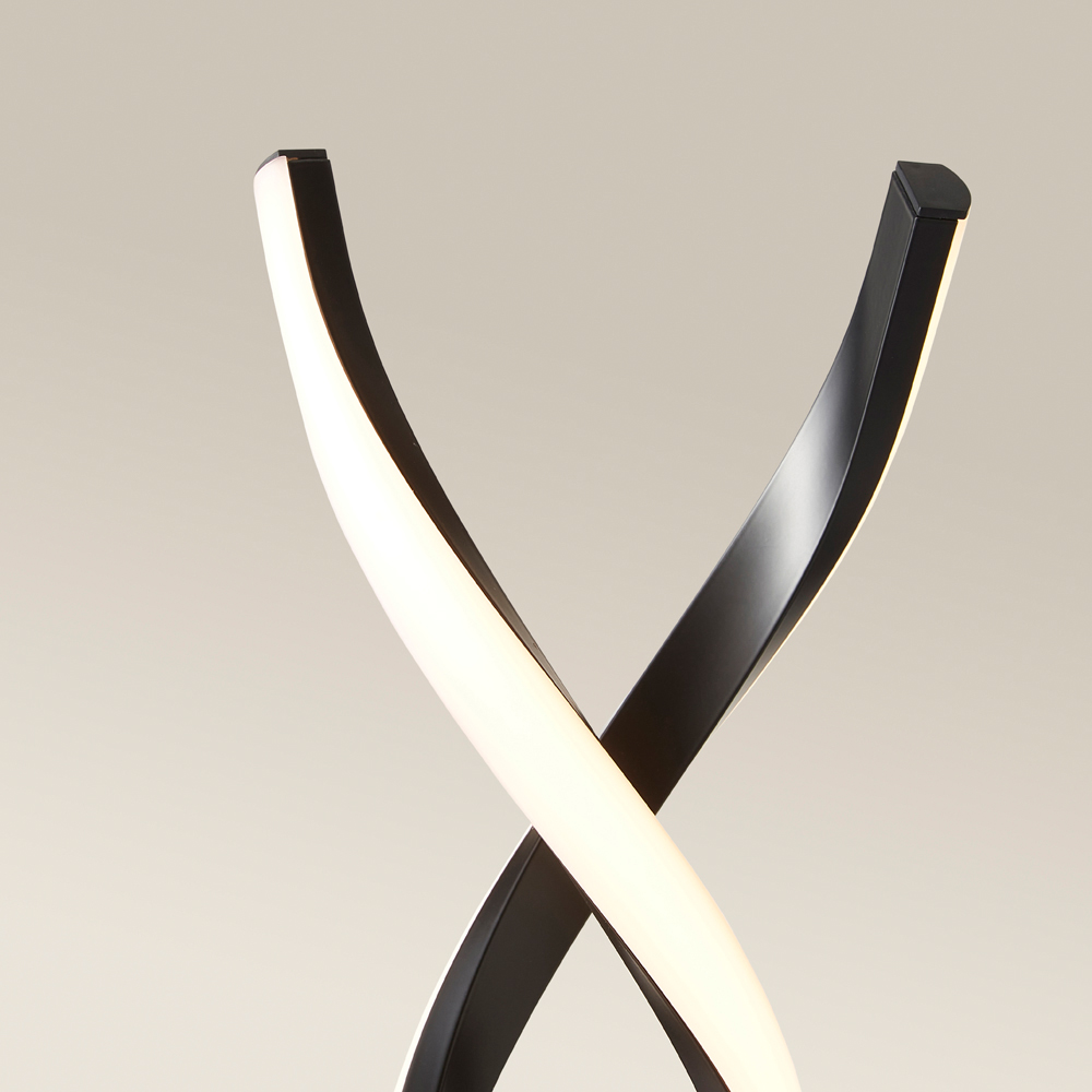 ValueLights Infinity Matt Black Double Twist Integrated LED Floor Lamp Image 3