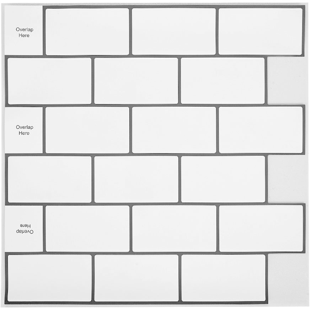 Living and Home Lattice White and Black Peel and Stick Wallpaper Tile 10 Pack Image 4