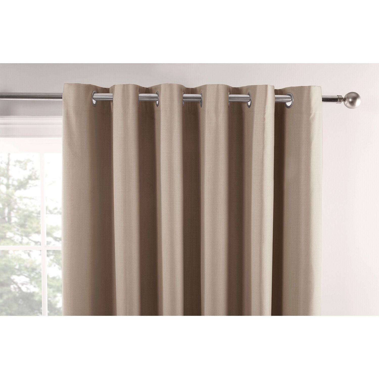 Divante Hoxton Natural Blackout Eyelet Curtains 229 x 168cm Image 3