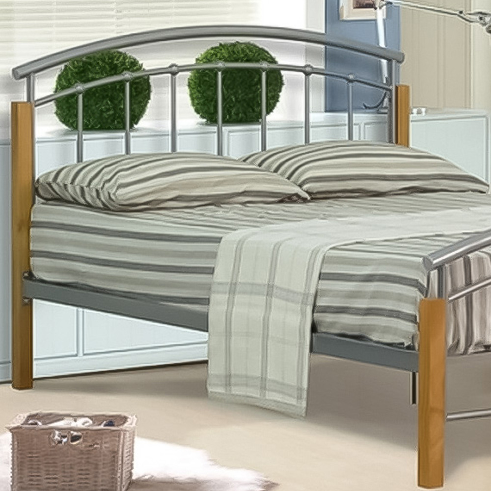 Brooklyn Small Double Silver Modern Metal Bed Frame Image 2