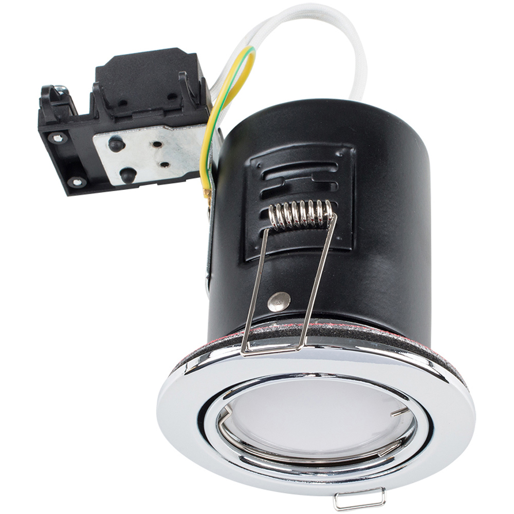 ValueLights Chrome Tiltable Warm White LED Ceiling Downlight 30 Pack Image 1