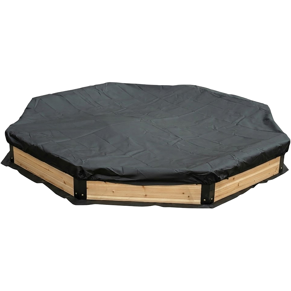 Charles Bentley Wooden Sandpit with Seating and Cover Image 4
