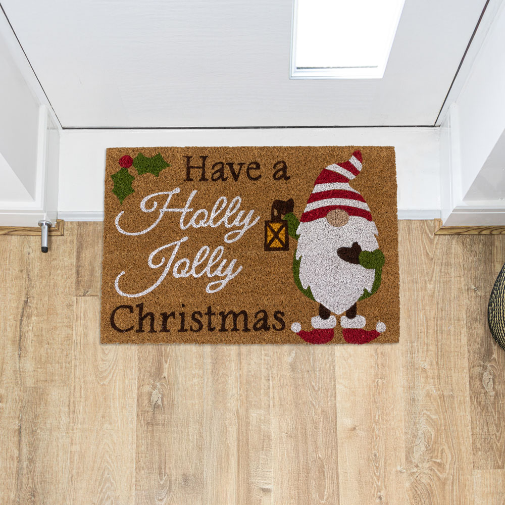 JVL Latex Backed Coir Gonks Entrance Doormat 40 x 58cm Image 2