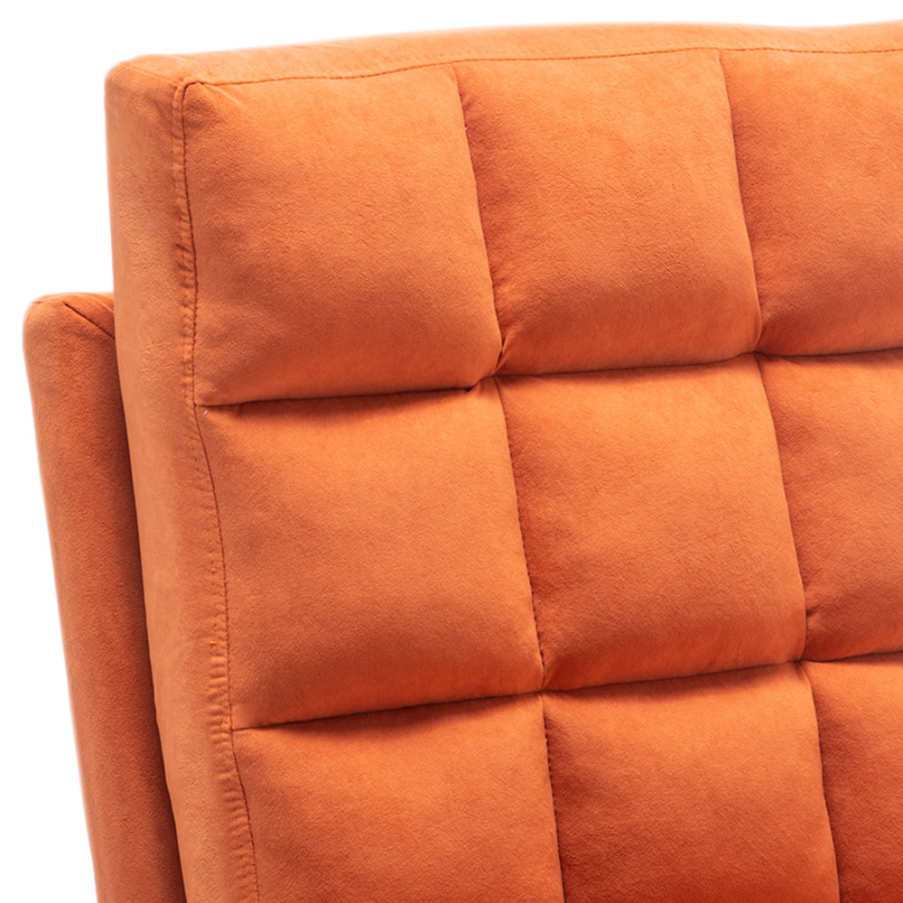 Living and Home Orange Recliner Armchair with Footstool Image 3
