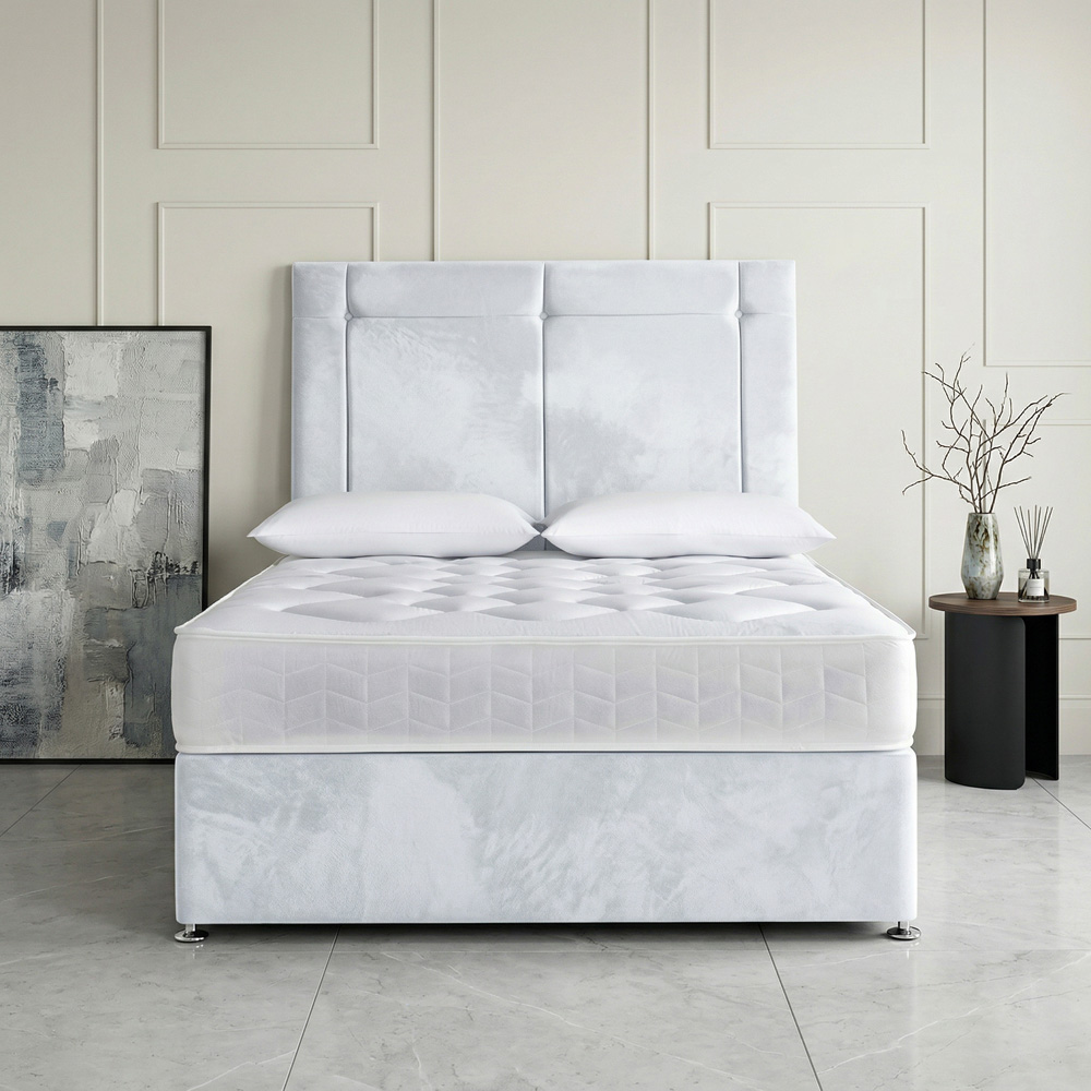 DS Living Kingsley Single White Plush Divan Bed Image 3