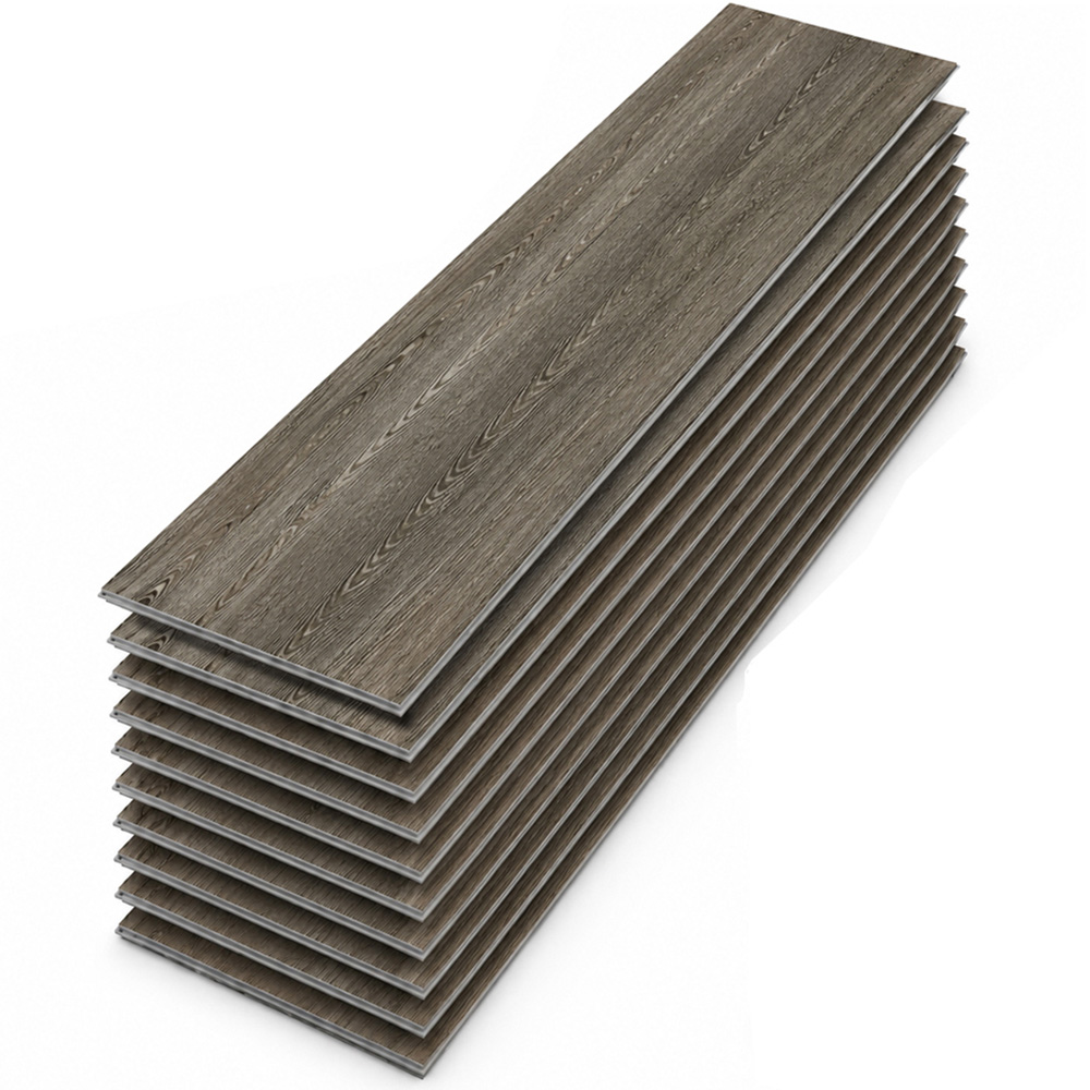 Britwall Midnight Grey Herringbone Wood-Embossed SPC Vinyl Flooring 625 x 125mm 20 Pack Image 2