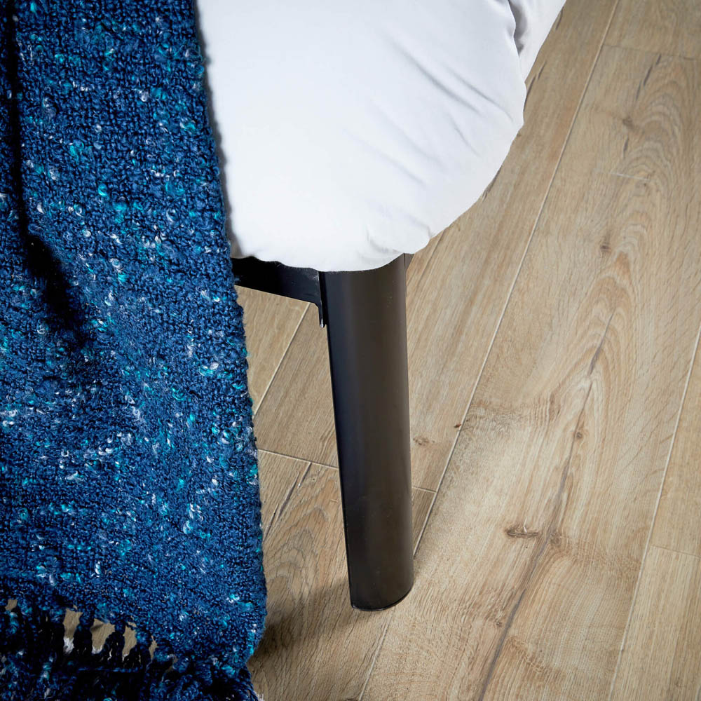 Home Source Podium Small Double Black Metal Platform Bed Frame Image 3