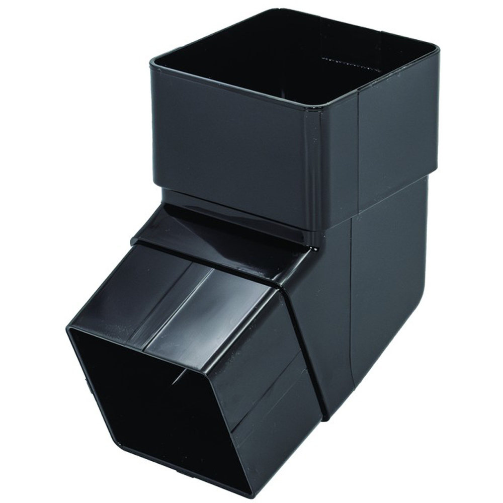 FloPlast Square 112 Degree Downpipe Offset Bend Black Image 3