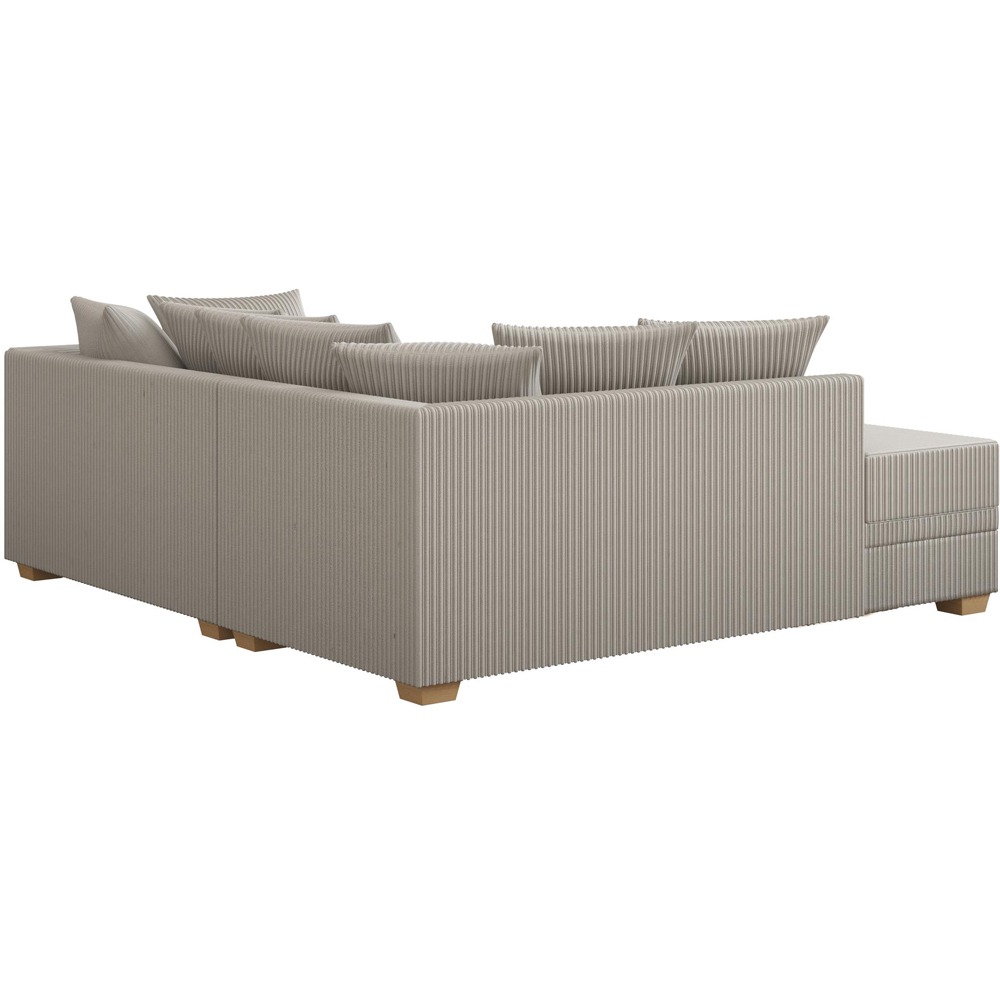 Modo 3 Seater Stone Jumbo Cord Left Hand Scatter Back L-Shape Corner Sofa Image 5