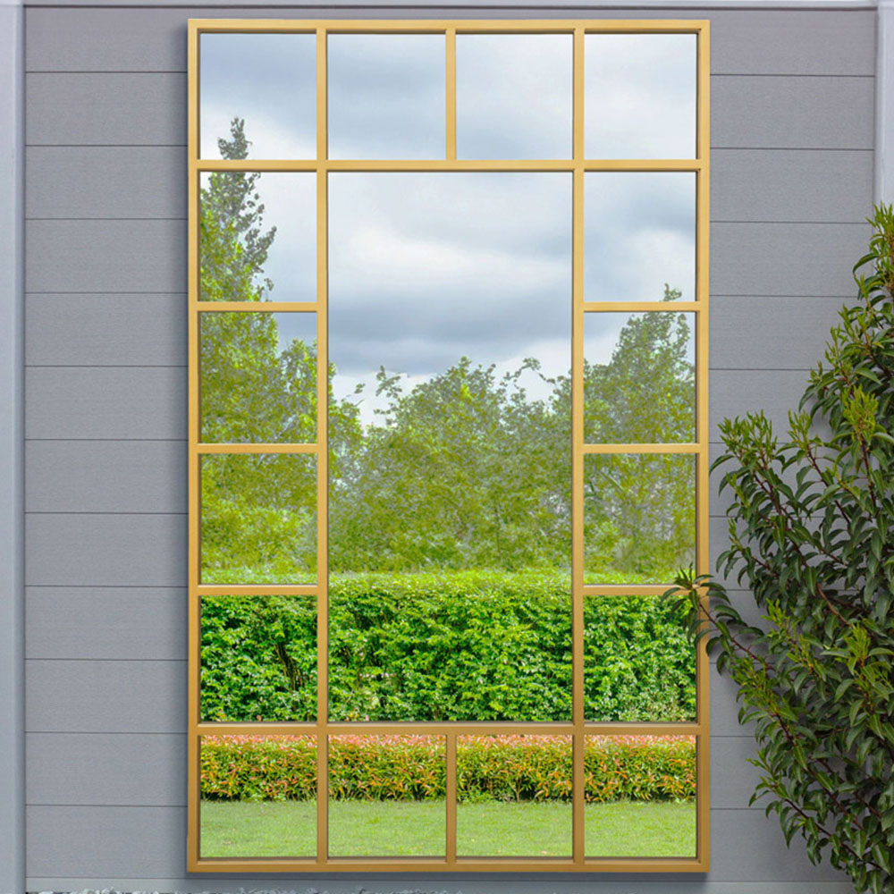 MirrorOutlet The Genestra Gold Modern Wall and Leaner Garden Mirror 180 x 110cm Image 2