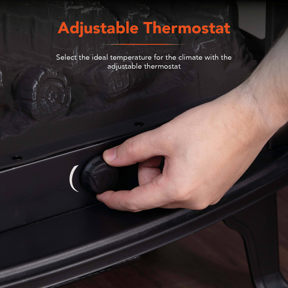 Warmlite Carlisle Black Cast Effect Stove Fire with Realistic Flame Effect 1800W 25 inch Image 5