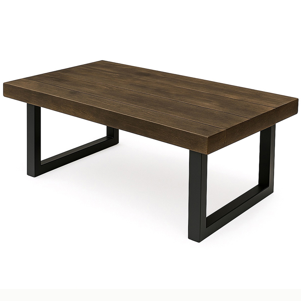 Homebase Jacobean Chunky Handmade Wooden Outdoor Coffee Table 180 x 100cm Image 2
