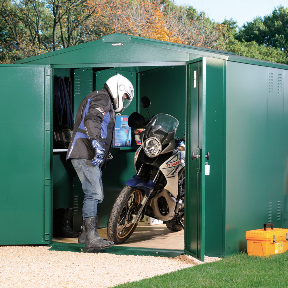 Asgard Gladiator 7 x 9ft Double Door Grey High Security Apex Motorcycle Garage Image 9