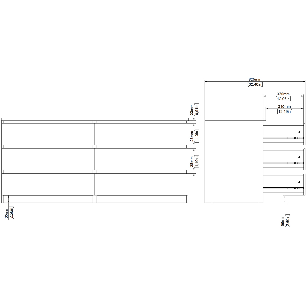 Florence Naia 6 Drawer Cashmere Jackson Hickory Wide Chest of Drawers Image 9