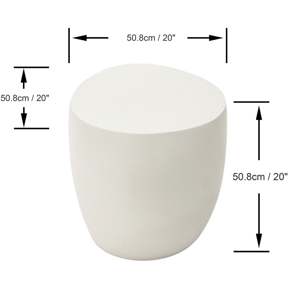Elementi Ikaria Cream White GRC Side Table Image 5