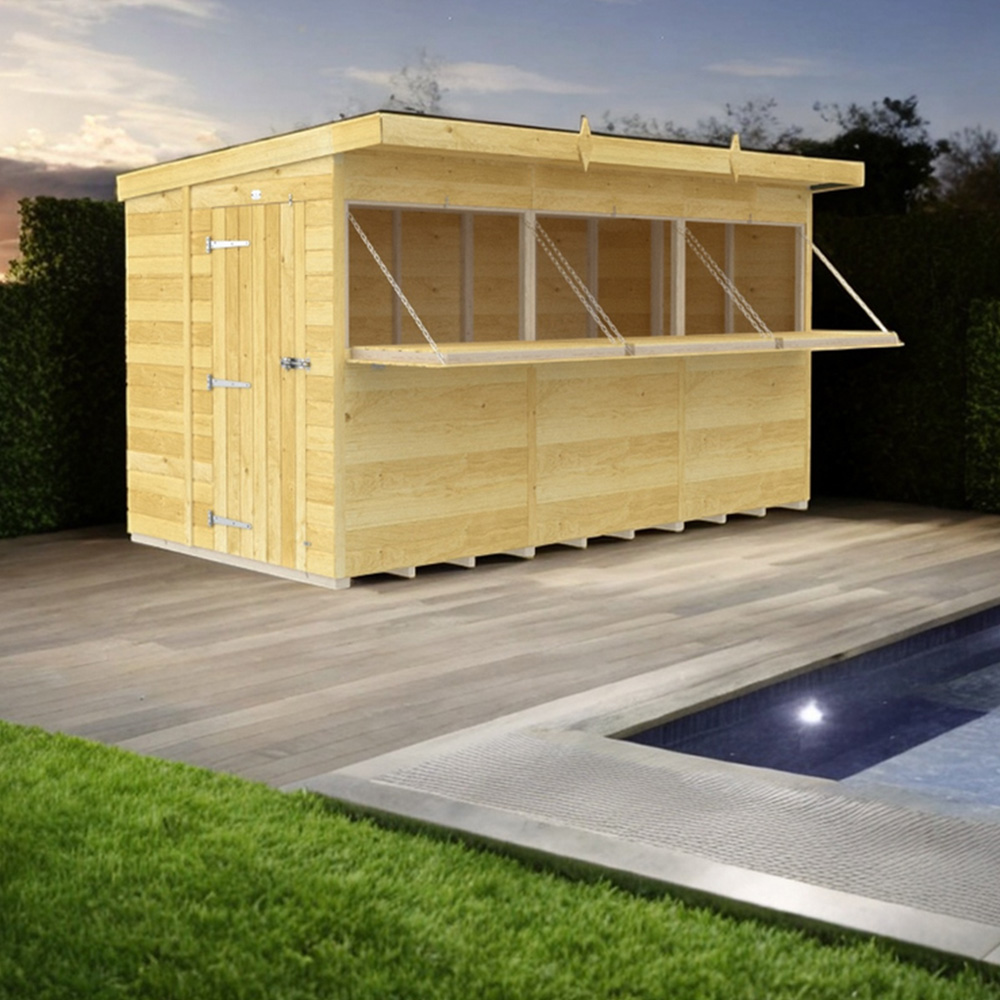 DIY Sheds 12 x 6ft Single Door Pressure Treated Tongue and Groove Timber Outdoor Bar Shed Image 5