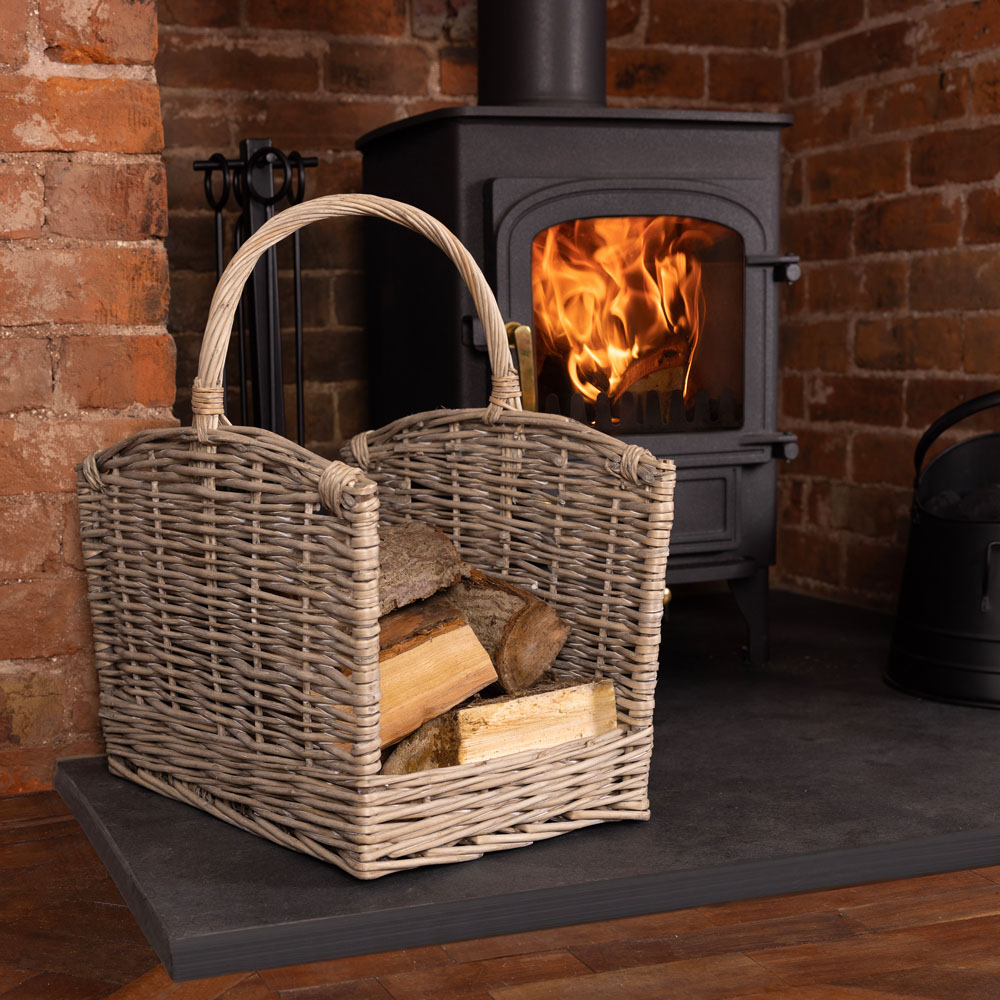 Charles Bentley Snug Wicker Oval Open Ended Log Basket Set of 2 Image 5