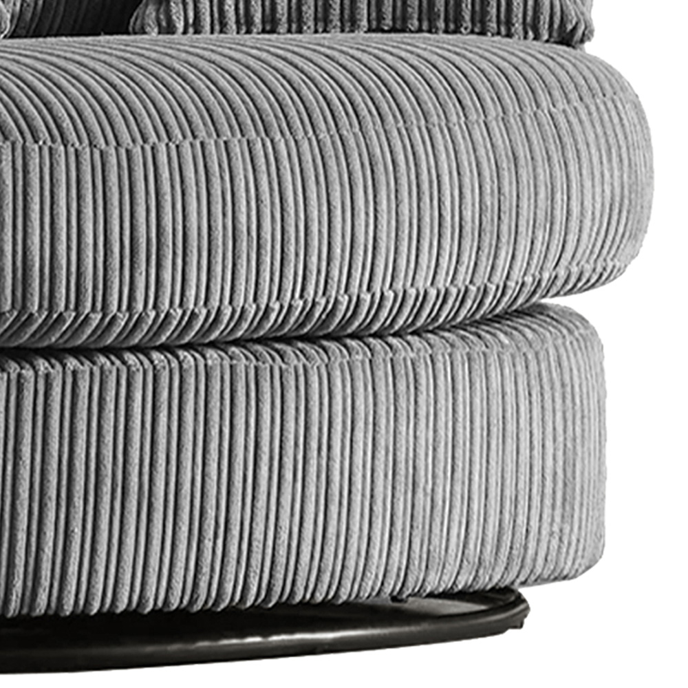 Portland Luxor Grey Jumbo Cord Swivel Chair Image 3