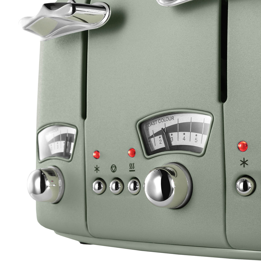 De'Longhi Argento DL3022 Green 4 Slice Toaster Image 5