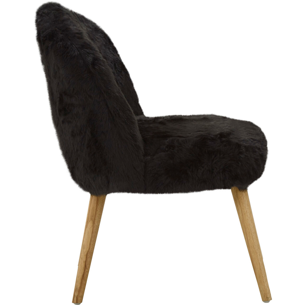 Premier Housewares Cabaret Black Fur Effect Chair Image 3