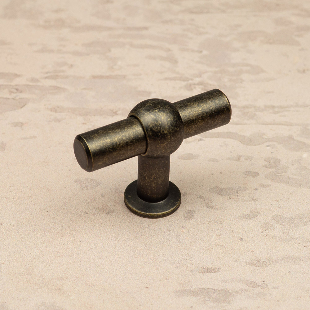 Handle & Home Antique Brass T-Knob 60mm Image 2