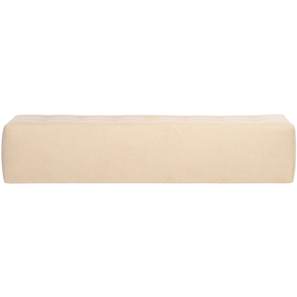 Desser Furniture Large Rectangular Latte Boucle Fabric Ottoman Image 3