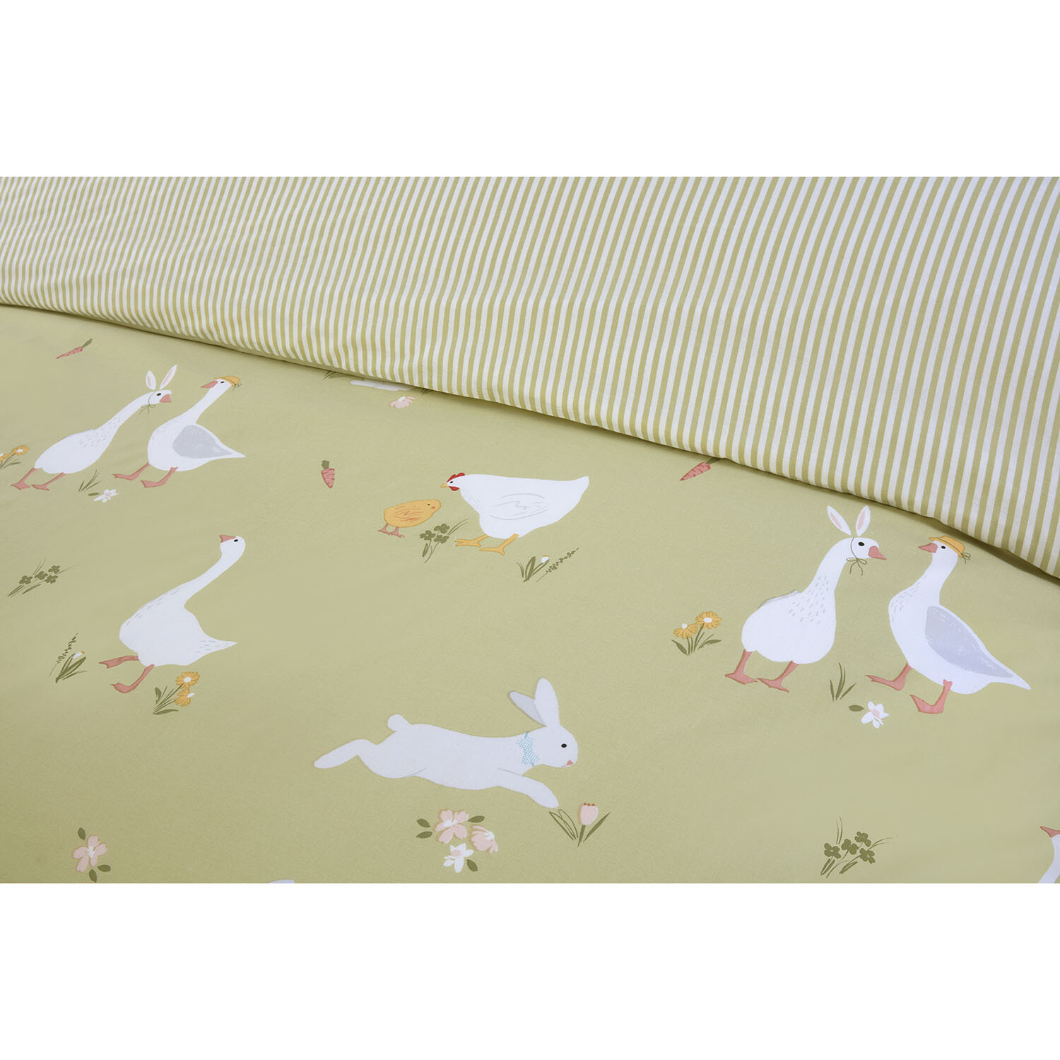Spring Animals Duvet Set - Green / Single Image 4