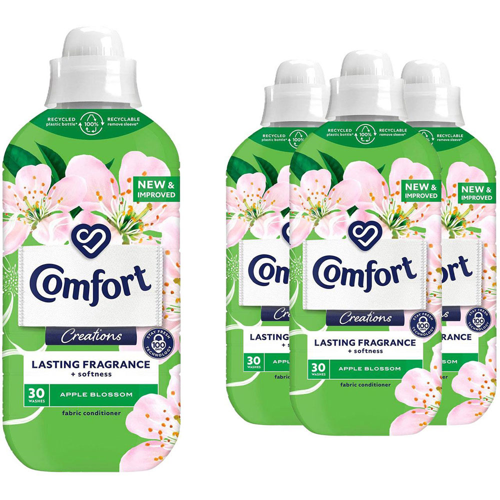 Comfort Creations Apple Blossom Lasting Fragrance Fabric Conditioner 30 Washes 900ml 4 Pack Image 1
