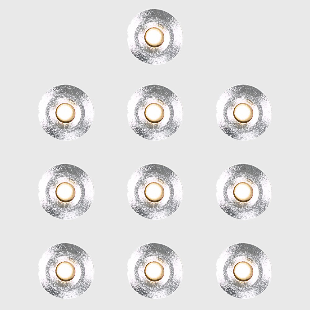 ValueLights 10 Pack Silver Round Warm White LED Decking Kitchen Plinth Light Image 6
