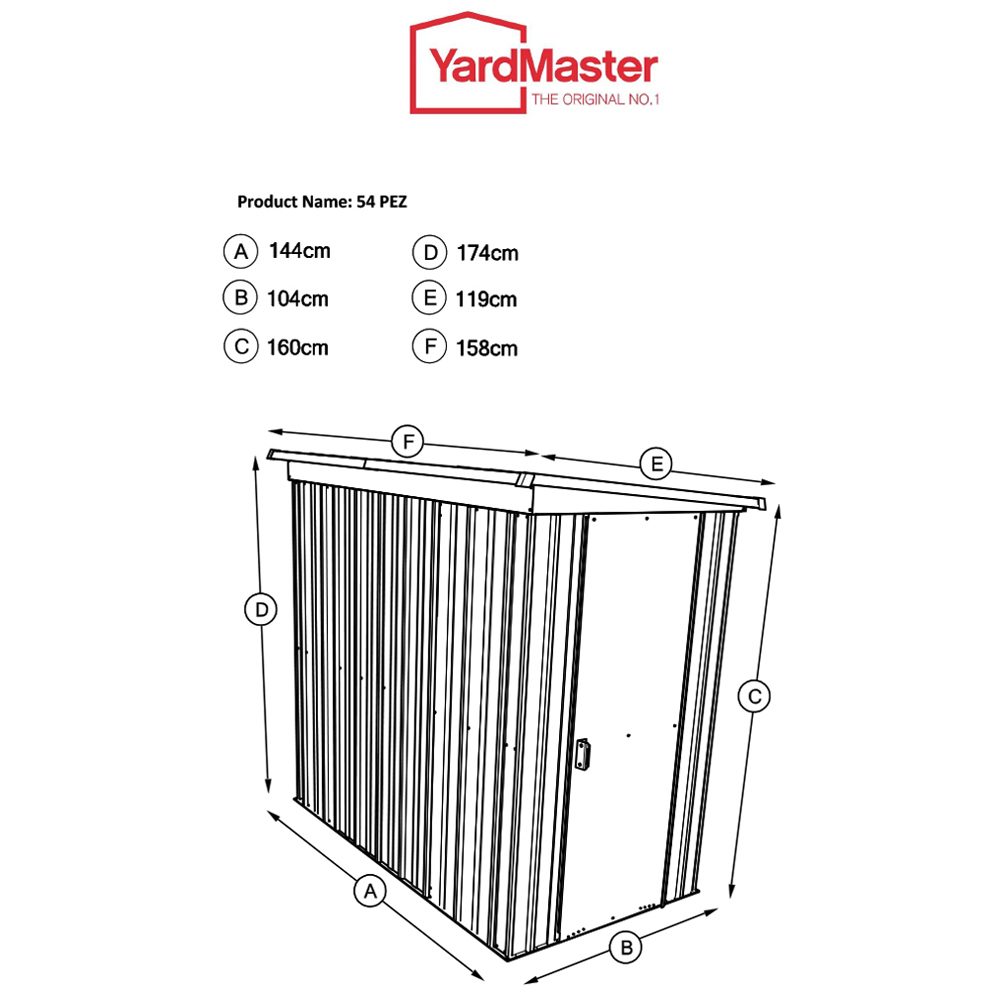 Yardmaster Store All 5 x 4ft Metal Pent Storage Shed with Floor Support Kit Image 6