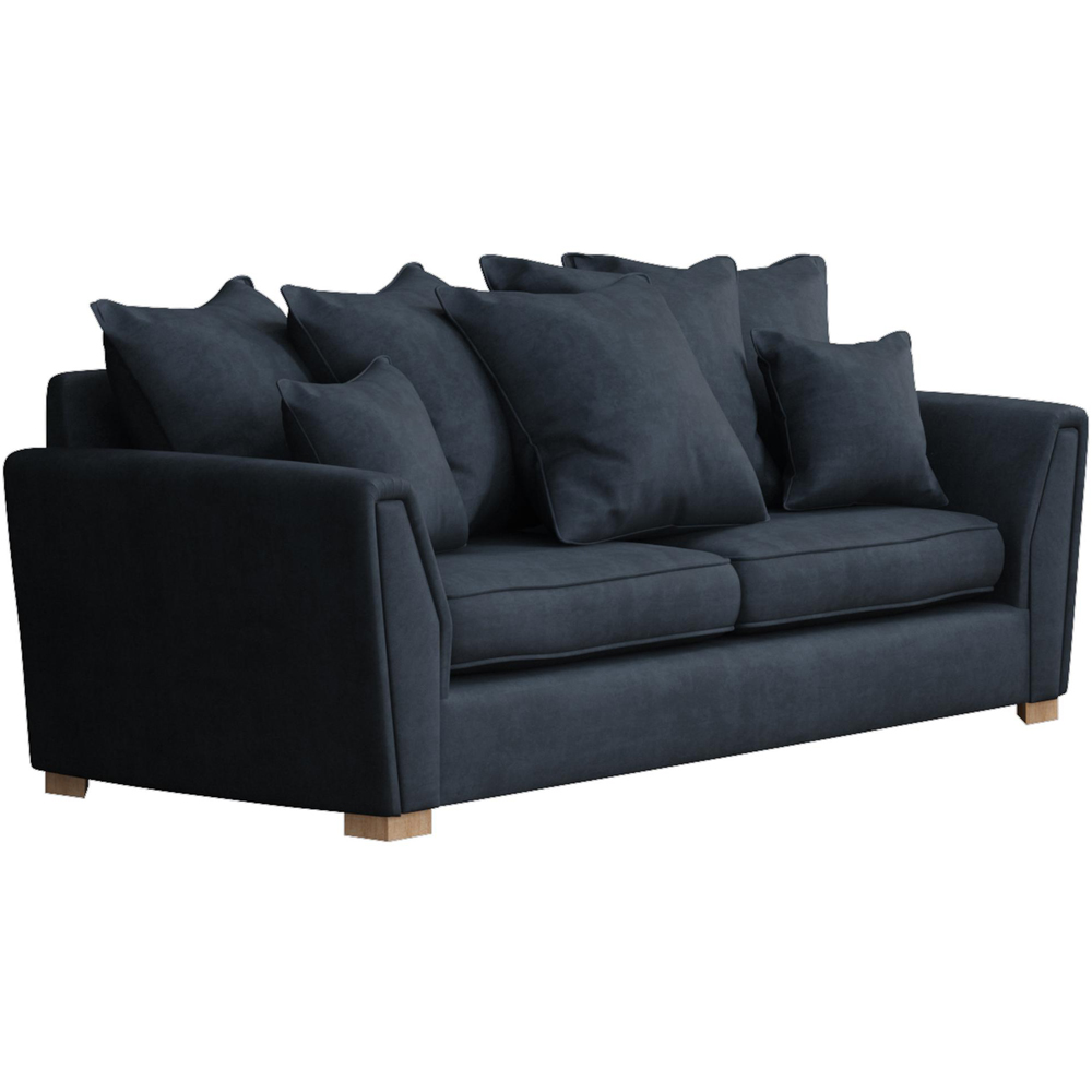 Wendleberry 5 Seater Royal Blue Plush Velvet Scatter Back Sofa Set Image 3