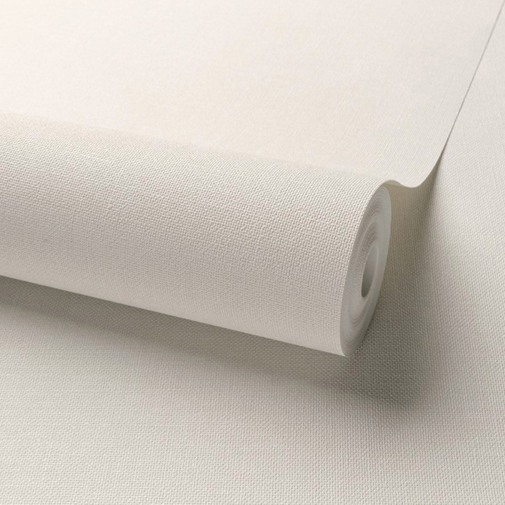 Grandeco Panama Plain Textured Linen Fabric Cream Wallpaper Image 2