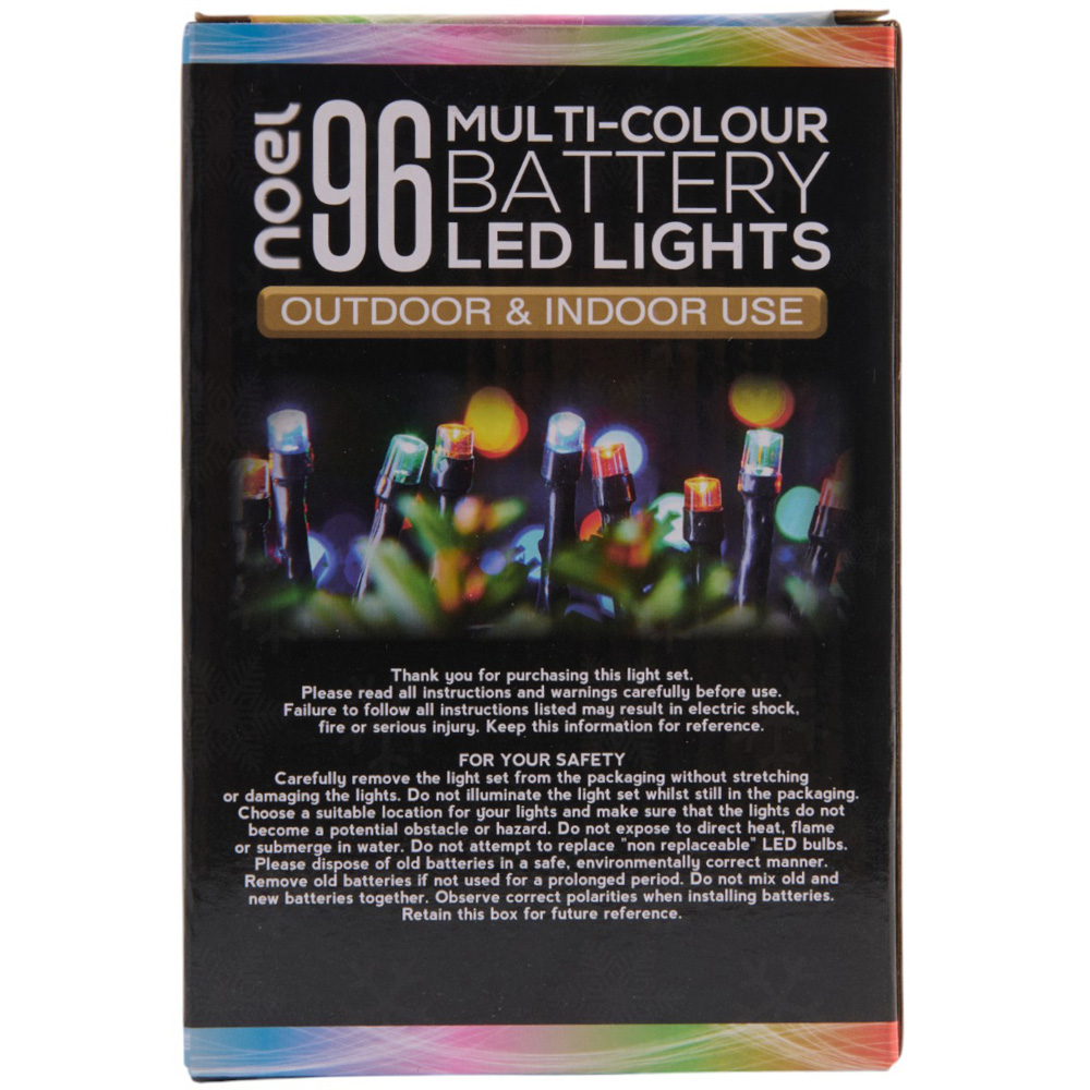 noel 96 Multicoloured LED Battery Operated Outdoor Lights Image 2