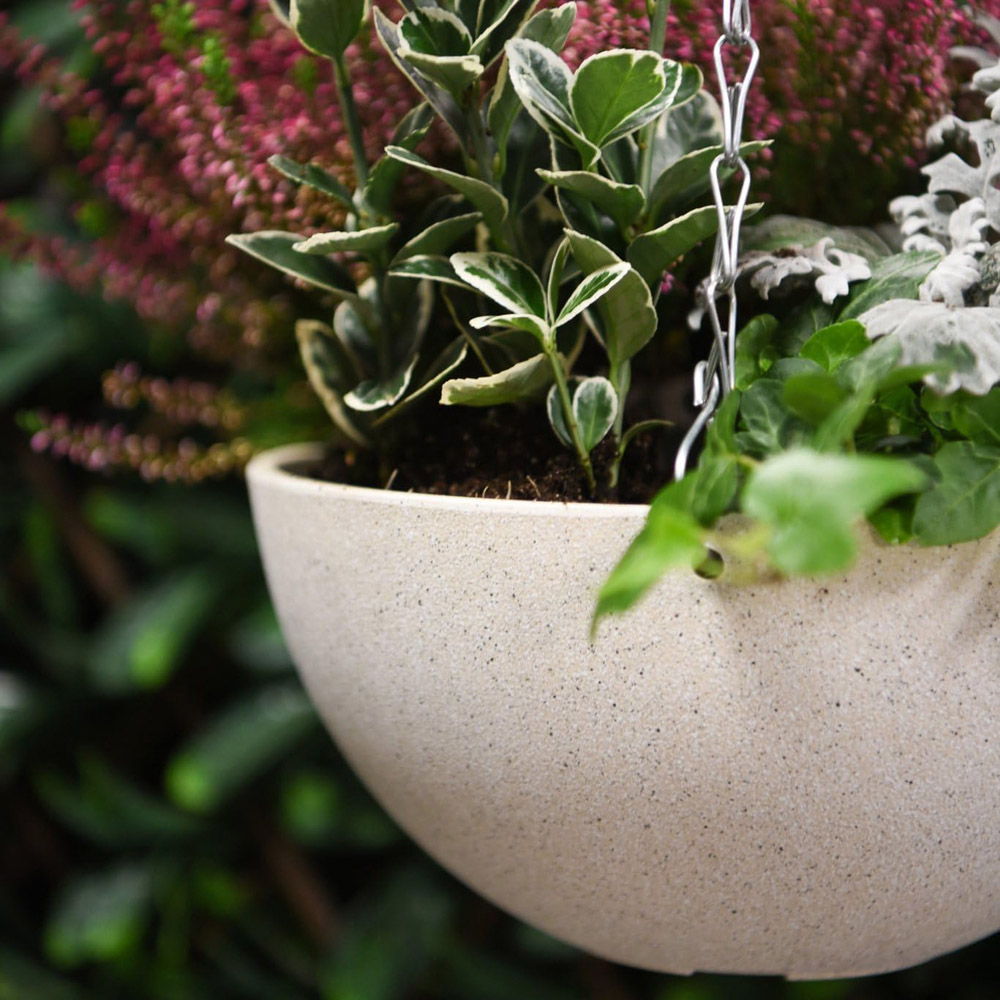 Garden Gear 25cm Lily Basket Stone Effect Hanging Basket Image 3