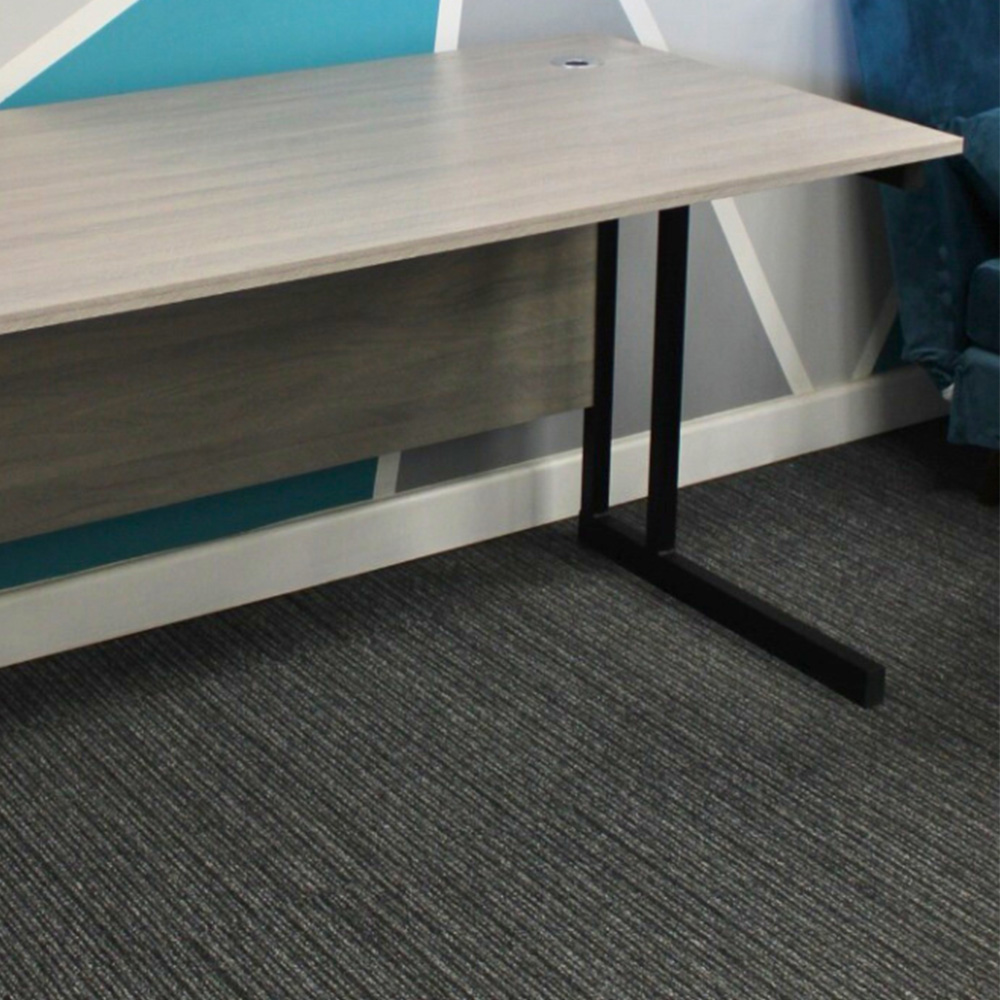 Kosy Koala Grey Wooden Office Desk with Drawer Unit and Black Chair Image 4