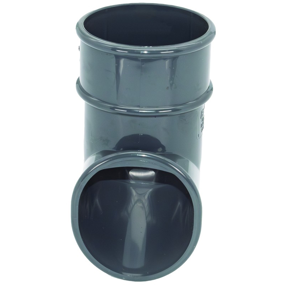 FloPlast Round Downpipe Shoe Anthracite Grey 68mm Image 2