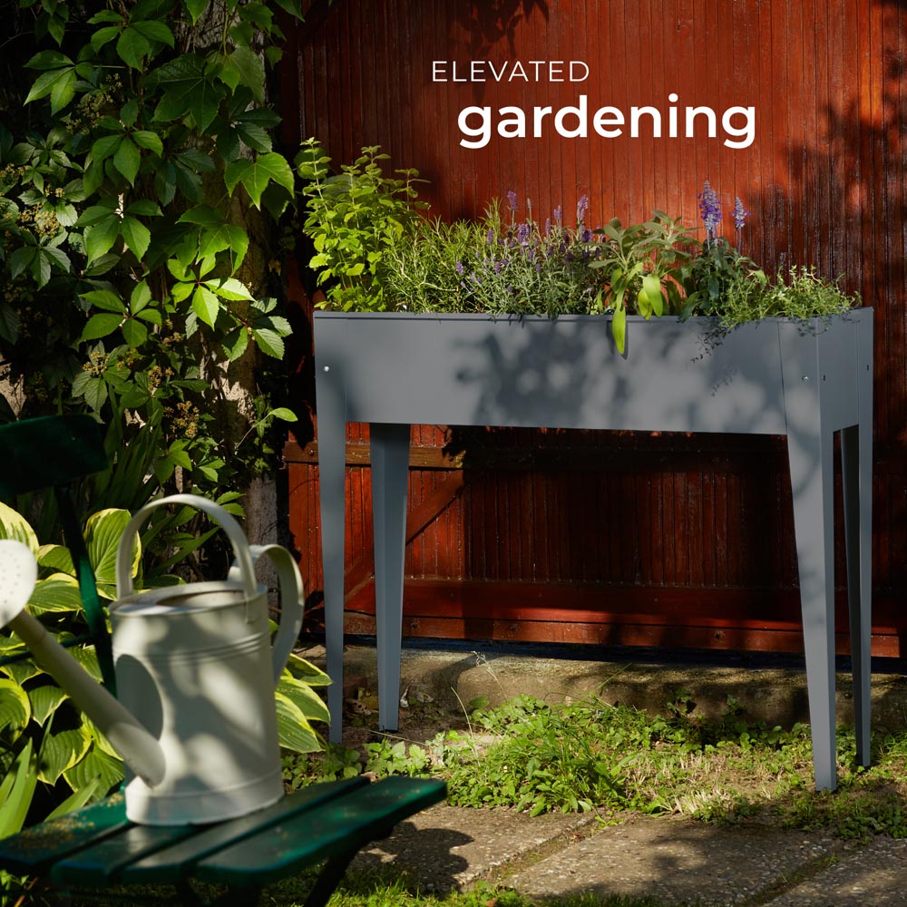 tectake Calendula Anthracite Raised Bed with Drainage Hole 42L Image 8